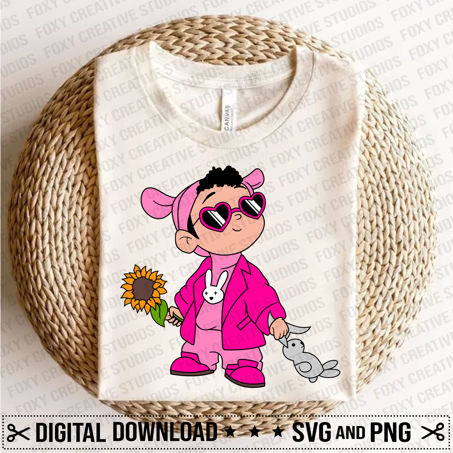 Rabbit svg, baby benito svg, sad heart svg, sunflower svg, conejo malo svg, Digital Download