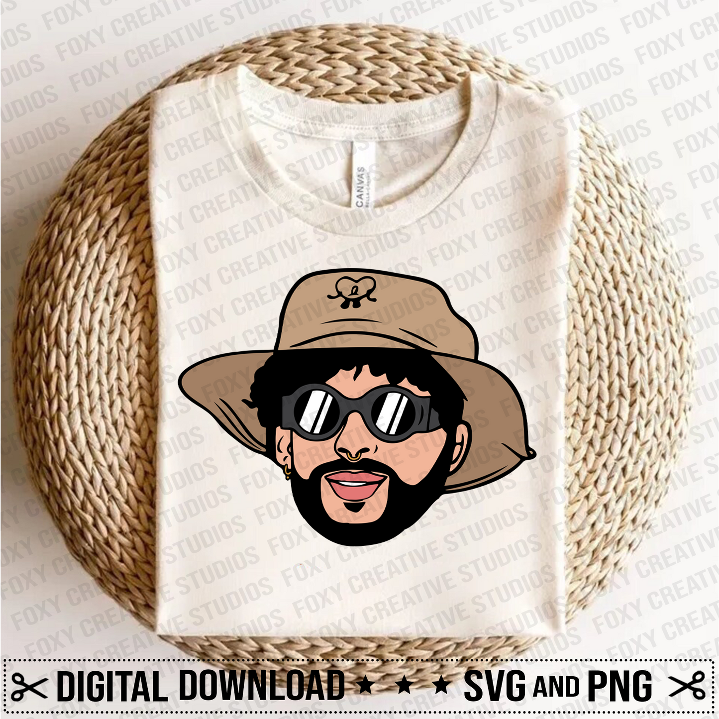 Summer svg, Beach svg, Conejo Malo svg, Bunny svg, Beach Hat svg, Palm trees svg, Conejo Malo head svg