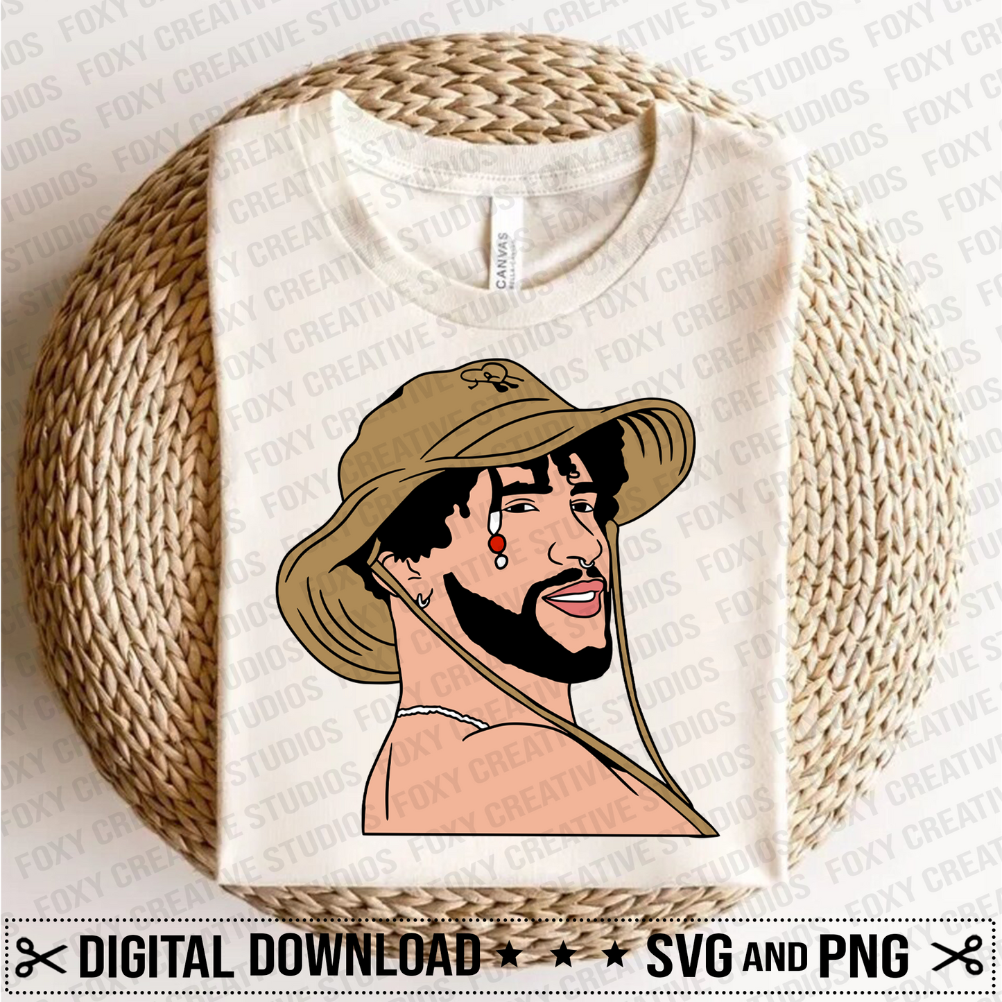 Summer svg, Beach svg, Beach Hat svg, conejo malo head svg, bunny svg, conejo malo svg