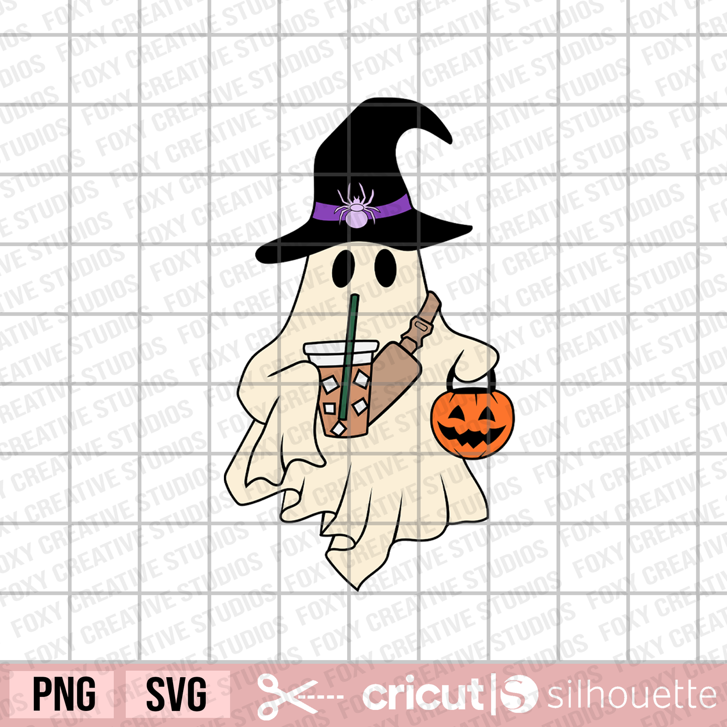 Boo Jee Ghost svg, Halloween svg, Ghost with witch Hat svg, coffee ghost svg, spider svg, jack o lantern pumpkin bucket svg, Belt bag Ghost svg, Trendy ghost, popular ghost