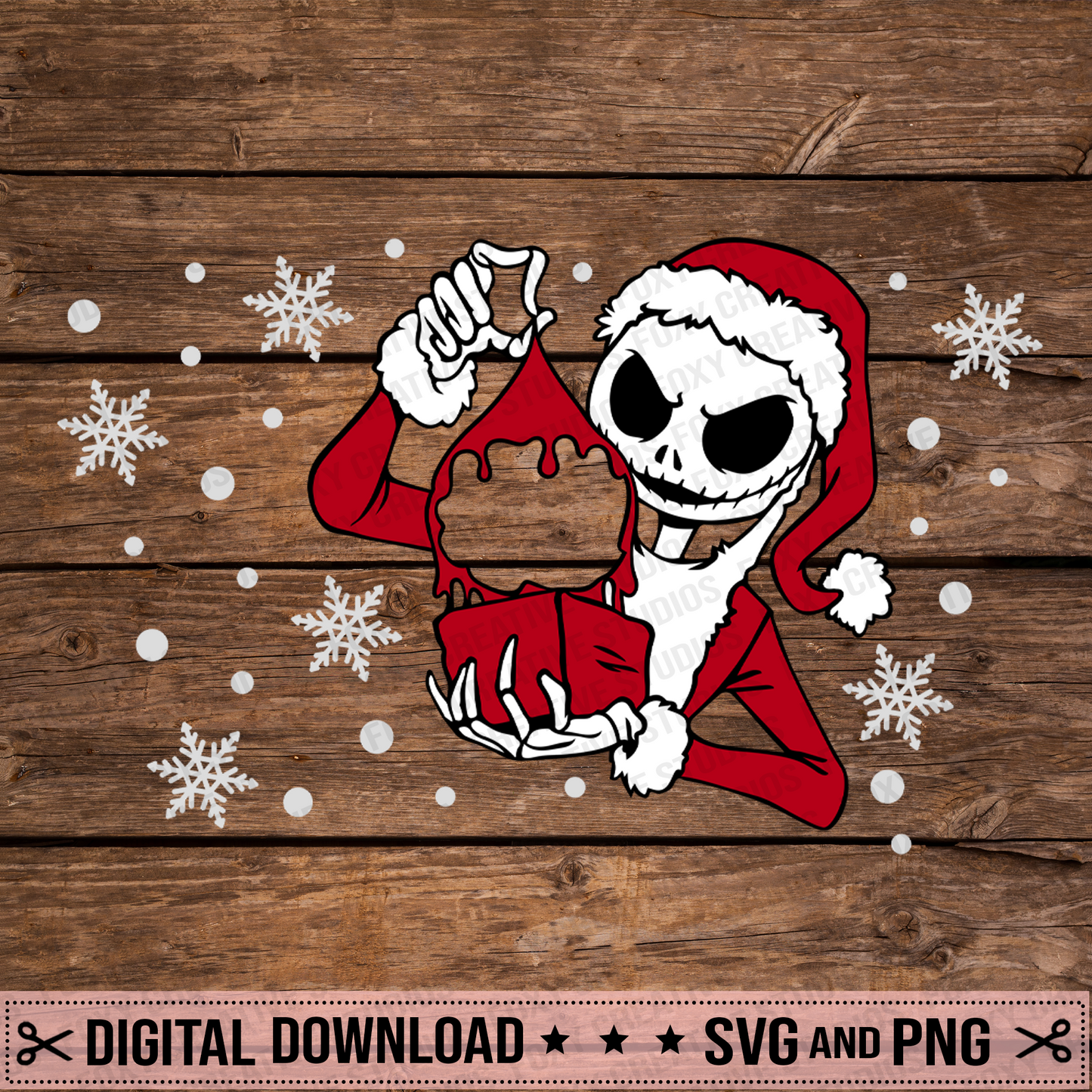 Spooky Christmas Jack Full Wrap Svg, Starbucks Cup Svg, Coffee Ring Svg, Cold Cup 24 oz Svg, Cricut, Silhouette Vector Cut File