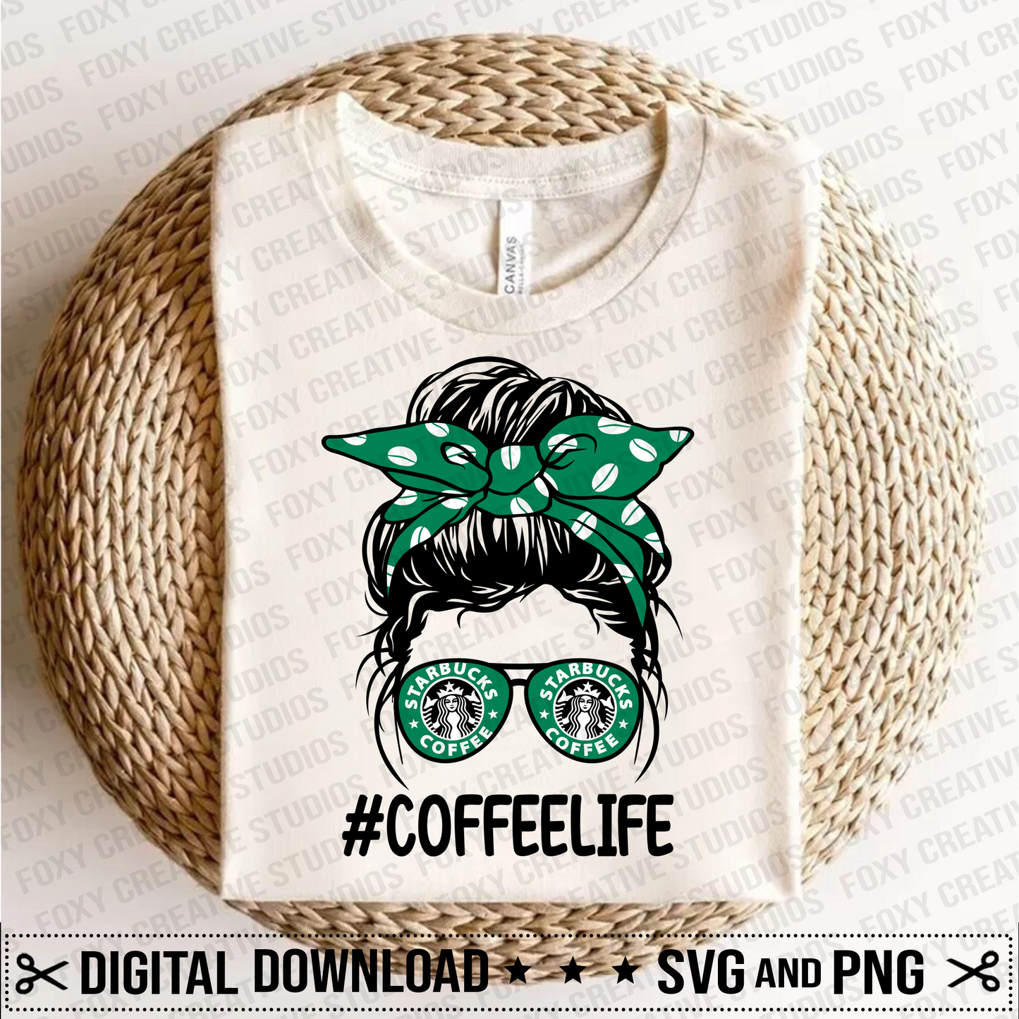 Coffee Life svg, Messy Mom Bun svg, Messy Bun svg, Coffee Lovers svg, Funny Coffee Quotes svg