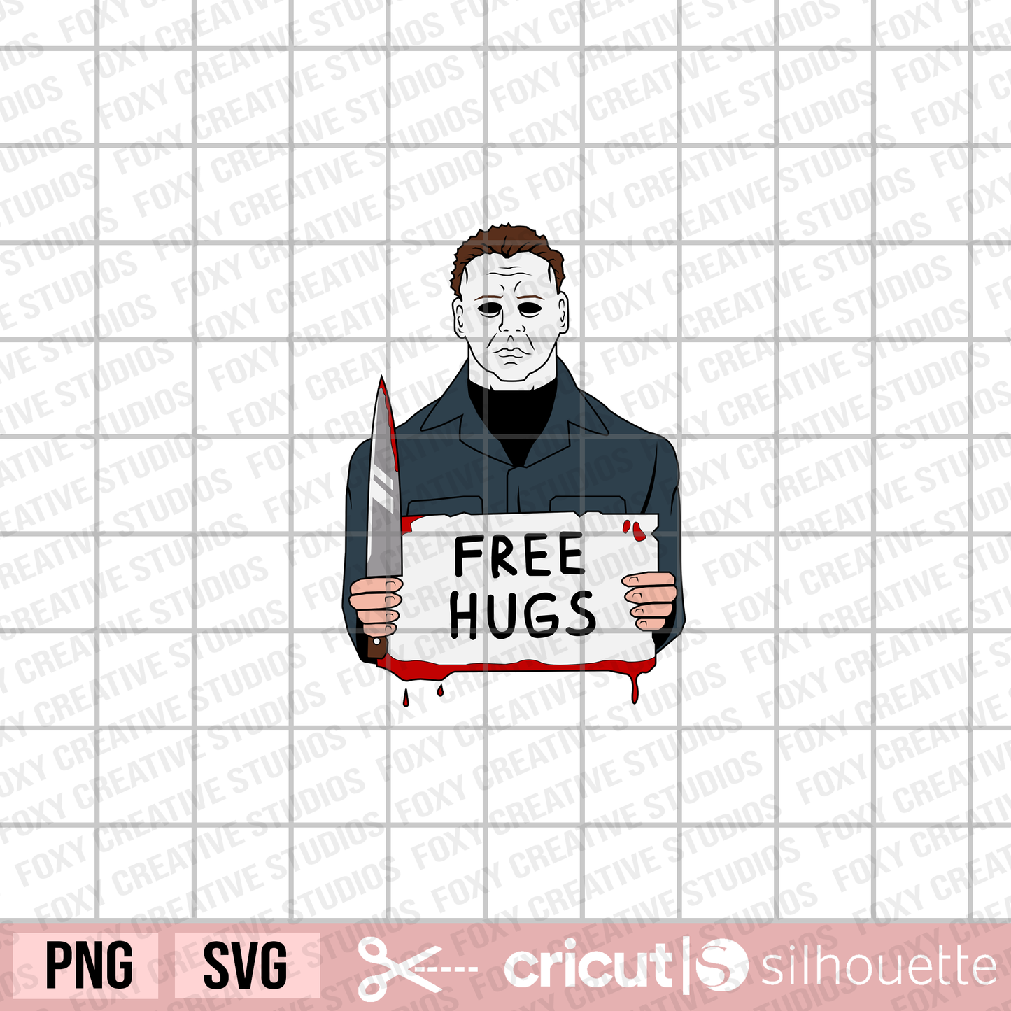 Free Hugs Michael myers svg, Halloween Horror Characters svg, Halloween svg, Horror Character svg, scary halloween svg