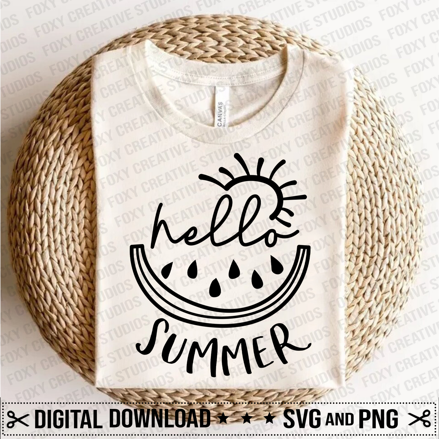 Hello summer svg, Summer svg, Vacation svg, watermelon svg, sun svg, beach svg, free svg
