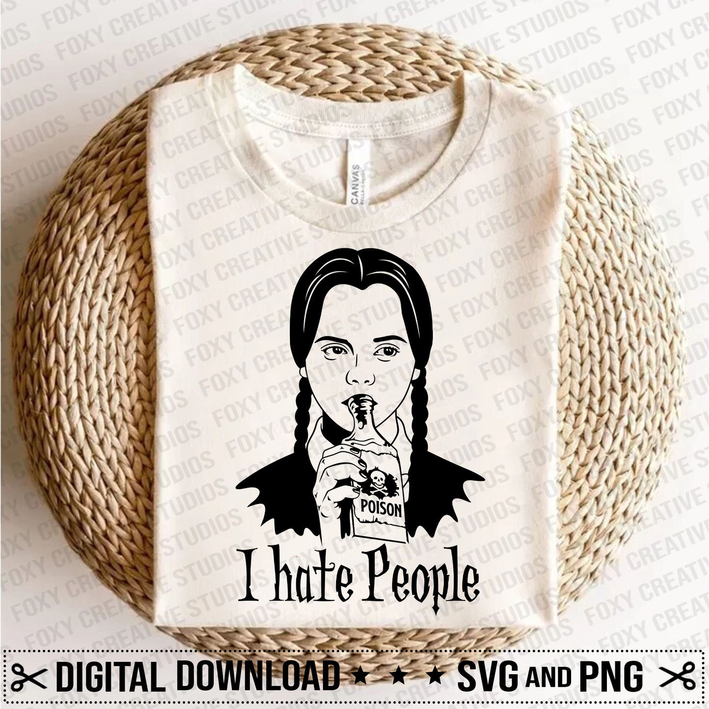 I Hate People svg, Wednesday svg, Halloween svg, Funny Halloween, Ghost svg, Witch svg, Halloween Bat svg