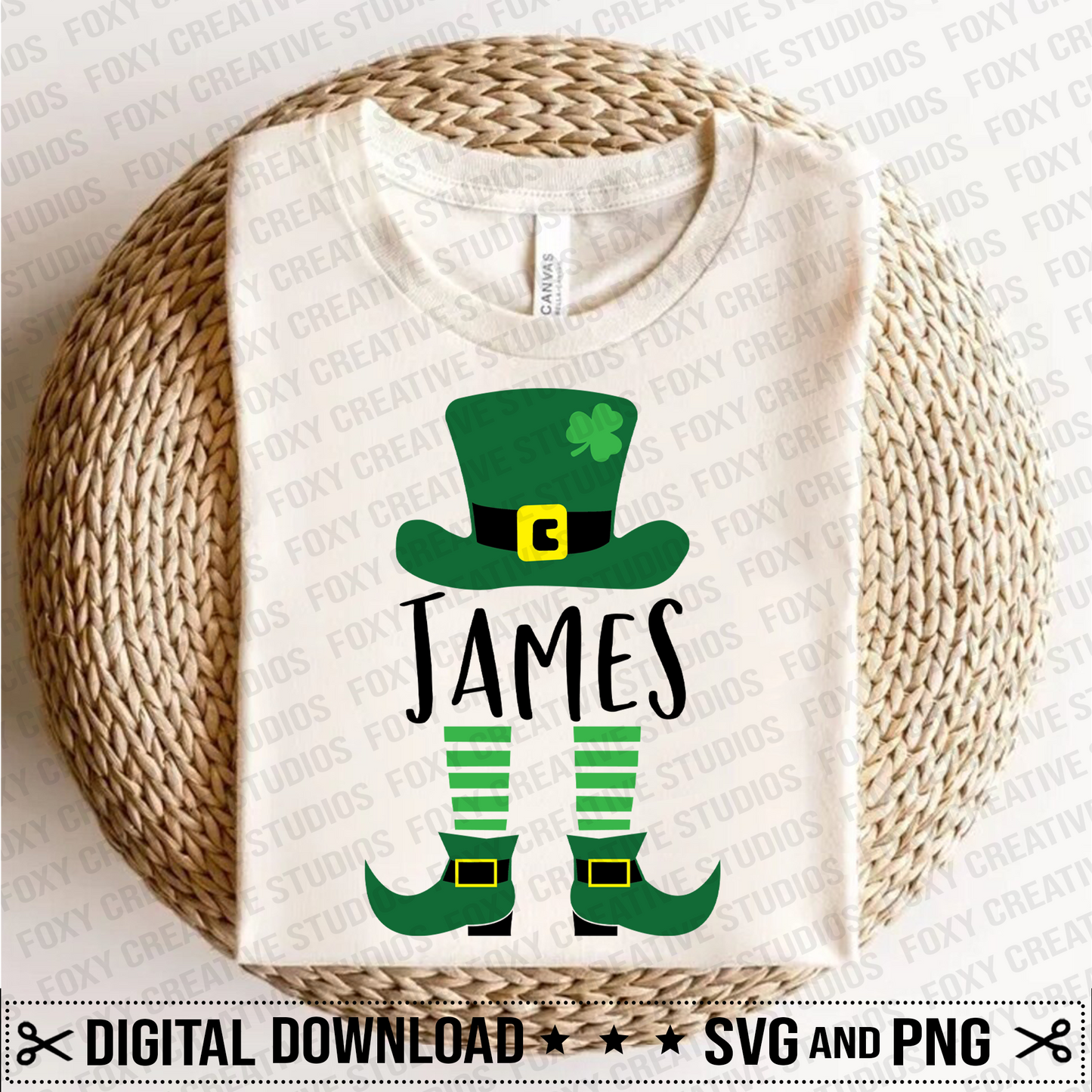 Leprechaun svg, Monogram svg, St. Patrick's Day svg, four leaf clover svg, clover svg, shamrock svg, Irish svg