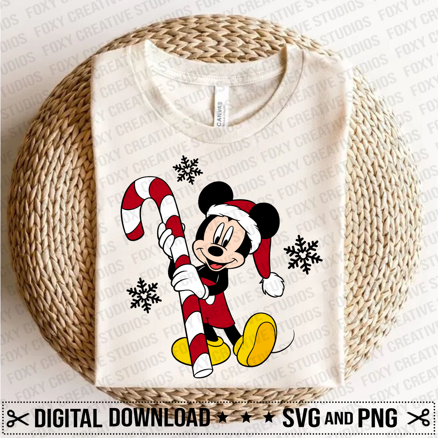 Christmas mouse svg, Christmas svg, Candy cane svg, snowflakes svg, Santa Hat svg, Santa Claus svg, Digital Download