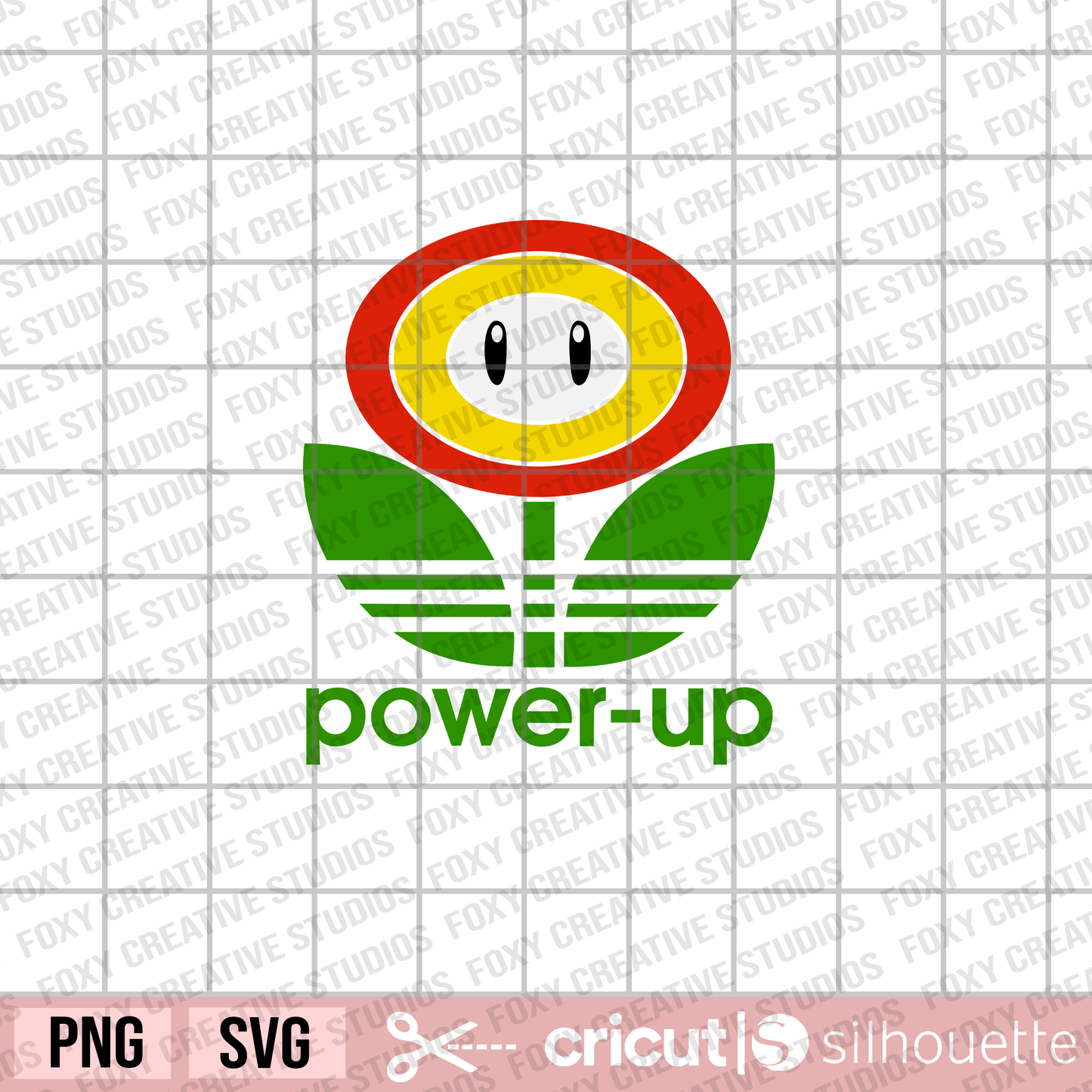 Power Up Flower svg, mario flame flower svg, Fire Flower svg, mario svg, cartoon svg
