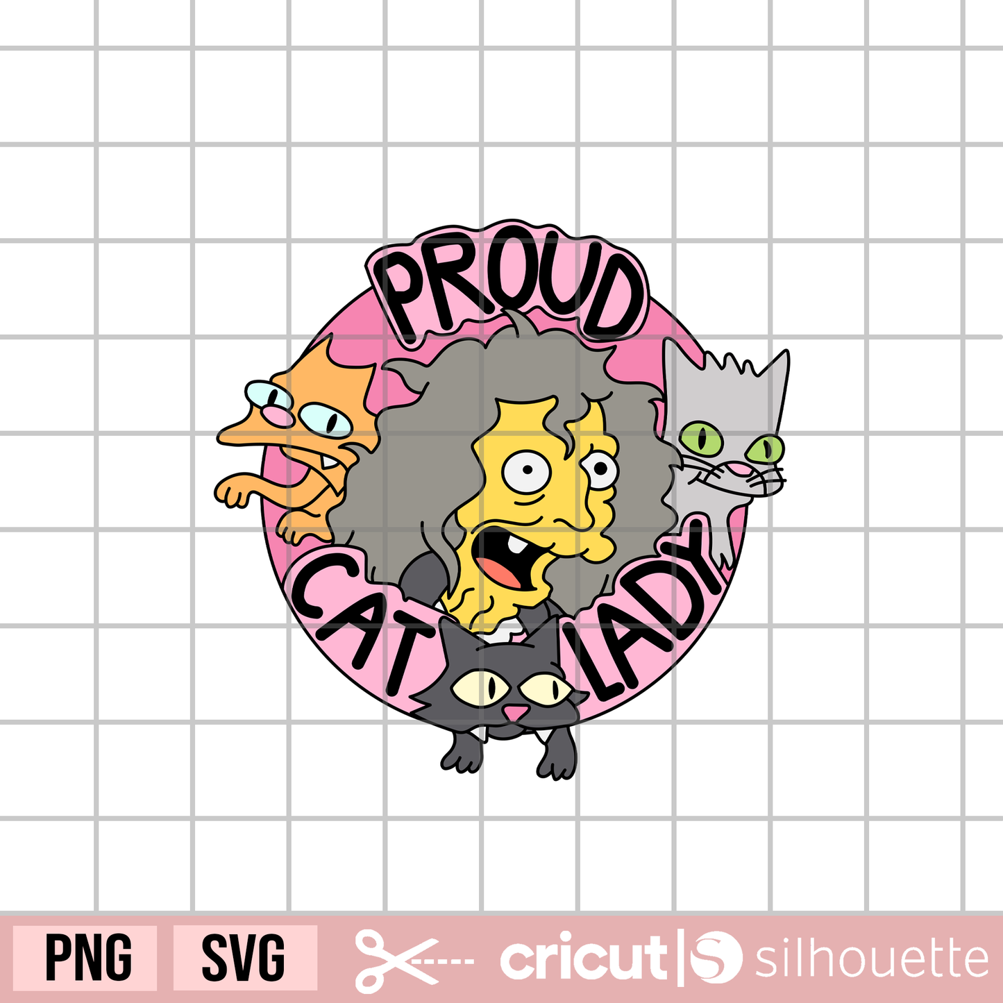 Proud Cat Lady svg, Cats svg, Crazy Cat lady svg, funny cats svg, crazy cat lady simpson svg, cat lover svg, animal lover svg