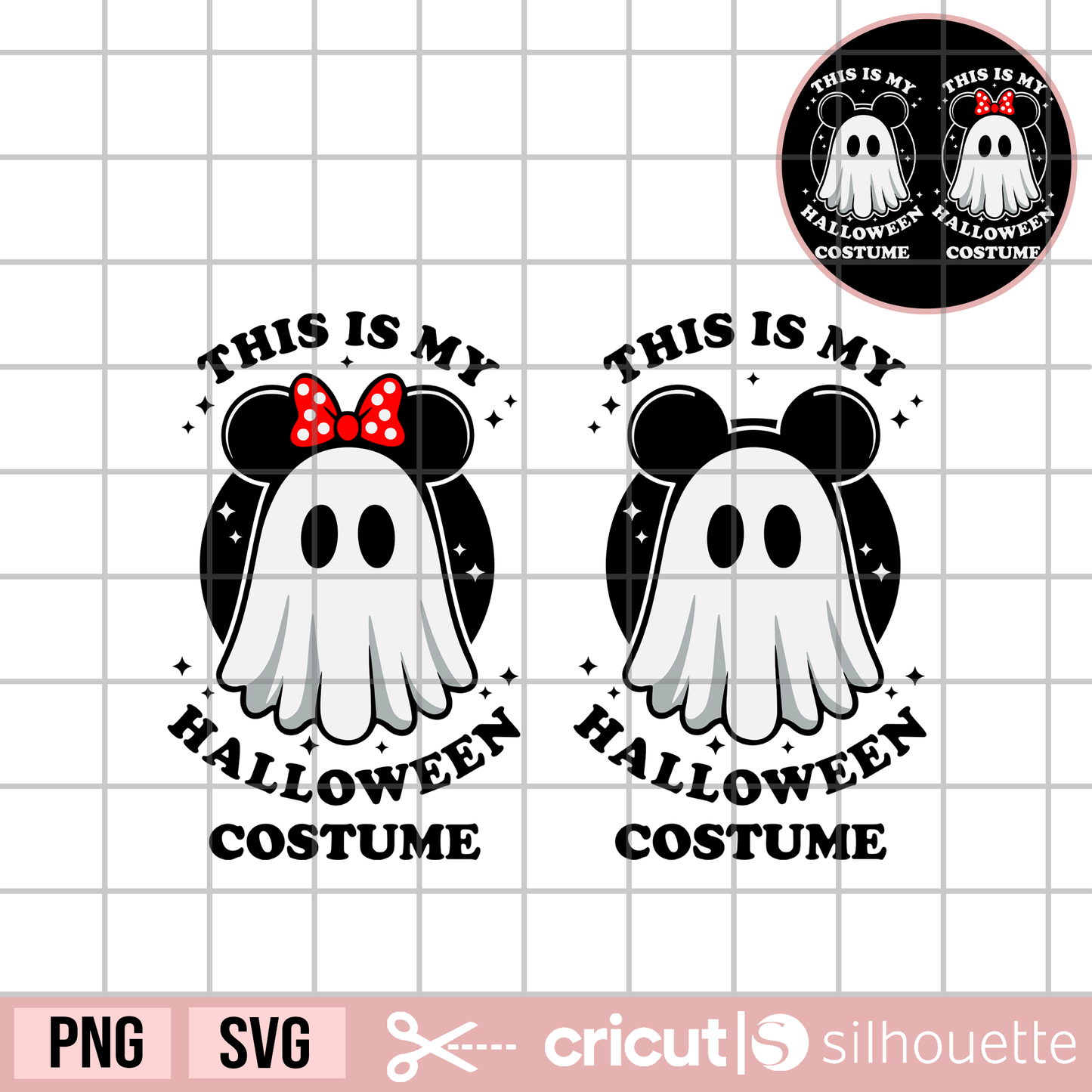 This Is My Halloween Costume svg, Halloween mouse ears svg, Halloween costume, Ghost with mouse ears svg, Funny Halloween Costume shirt svg, ghost mickey svg, ghost minnie svg, Trendy Halloween