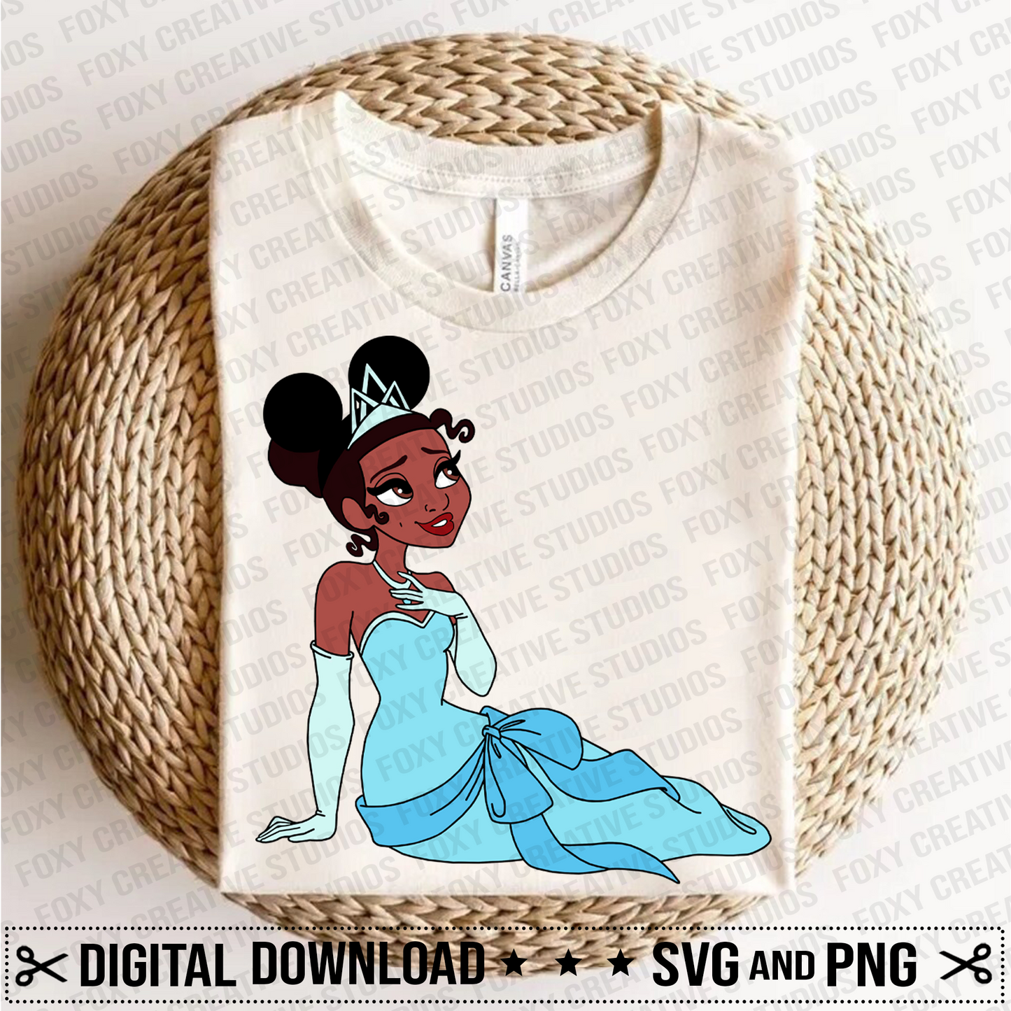 Tiana svg, Princess svg, Frog svg, Swamp svg, Princess Gown svg, Princess with mouse ears svg