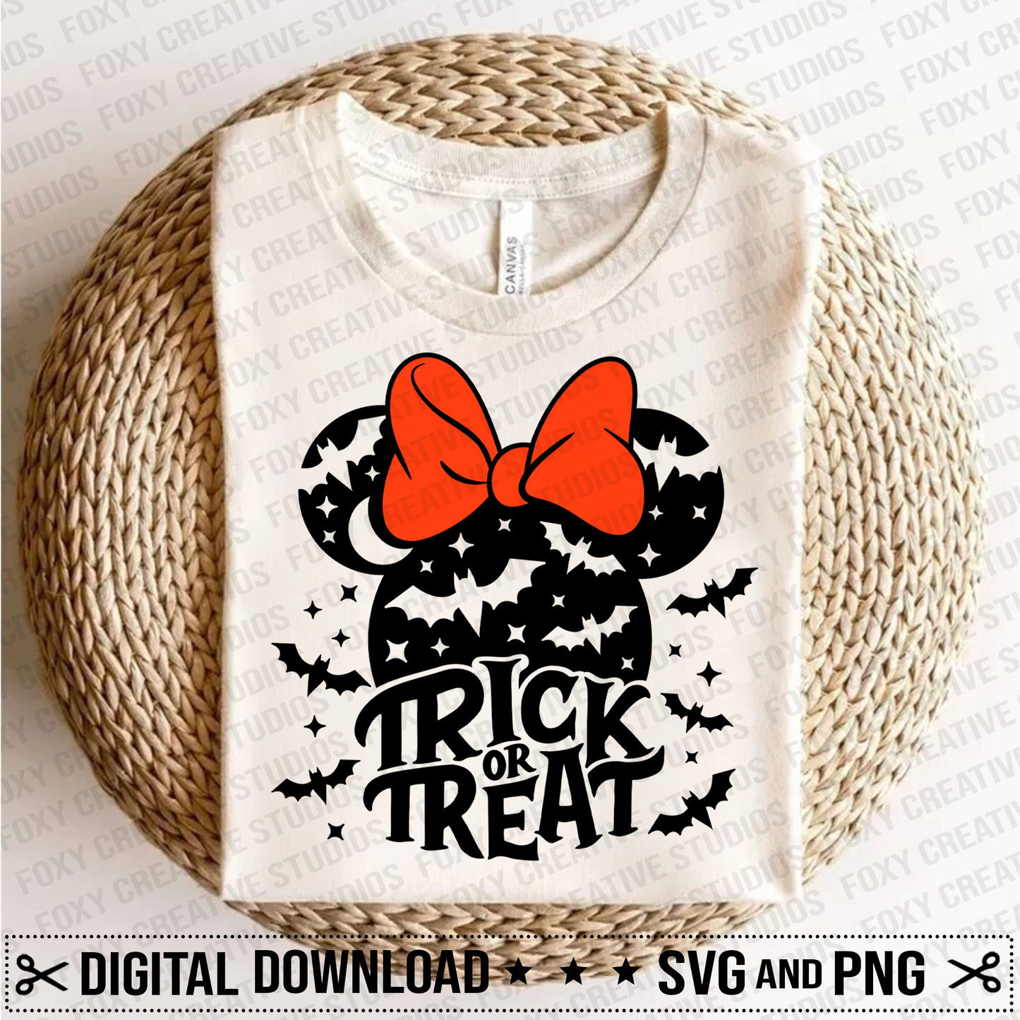 Halloween svg, Trick or Treat svg, Halloween mouse svg, bow svg, Digital Download, flying bats svg, spooky castle svg