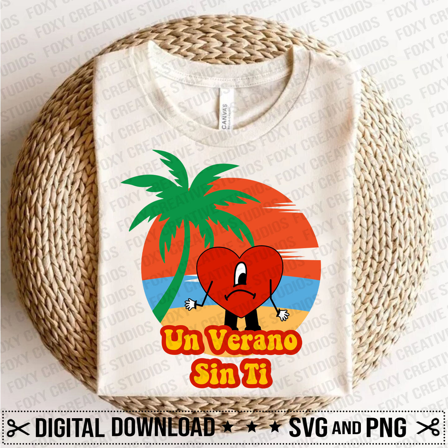 Summer svg, Beach svg, Sad heart svg, Verano sin ti svg, conejo malo svg, cartoon heart svg