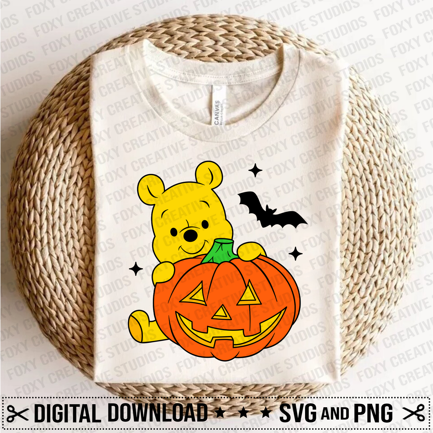 Pumpkin Pooh Bear Svg, Halloween Pooh bear svg, pooh pumpkin svg, baby pooh bear svg, Digital Download
