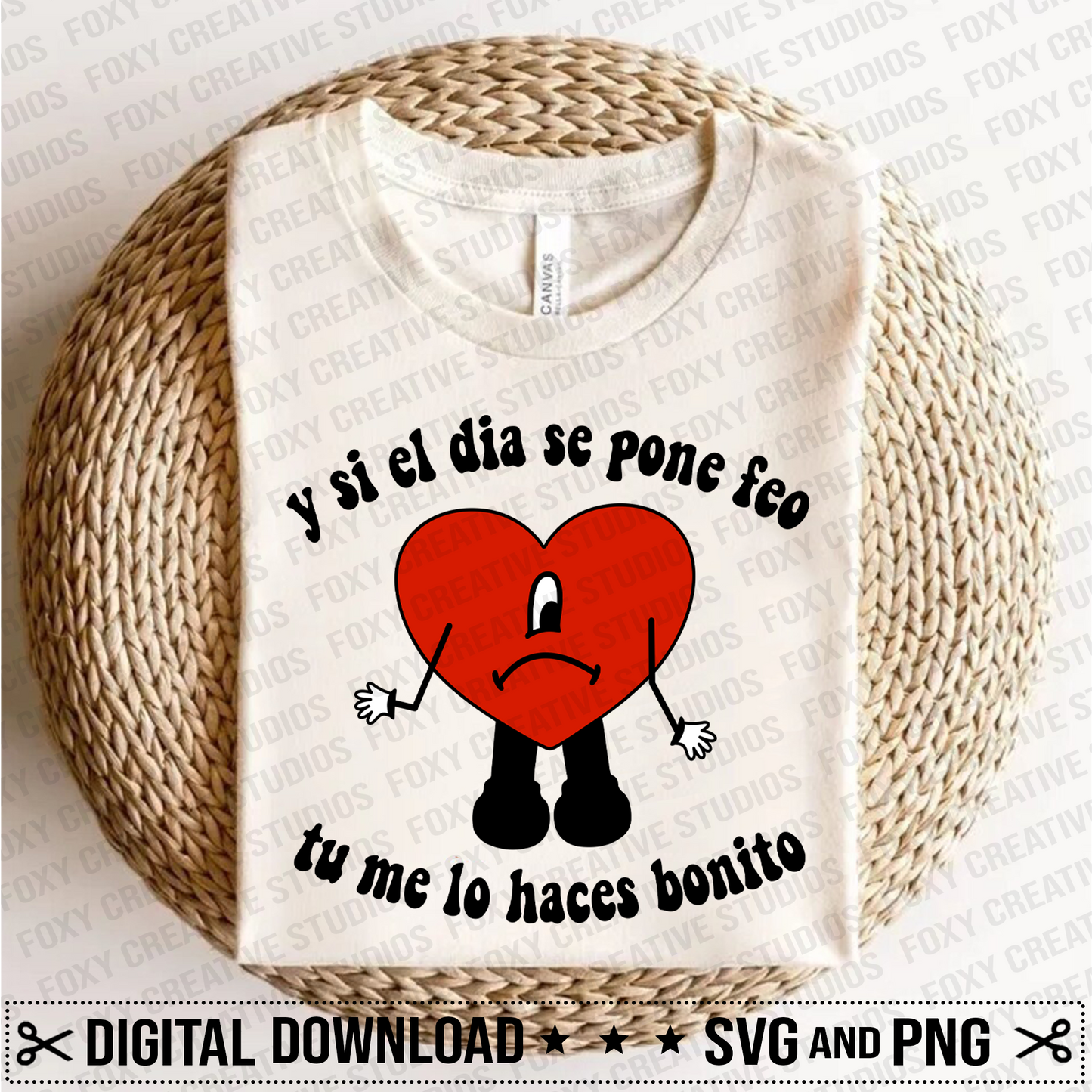 El dia se pone feo svg, sad heart svg, Cartoon heart svg, conejo malo svg, party svg