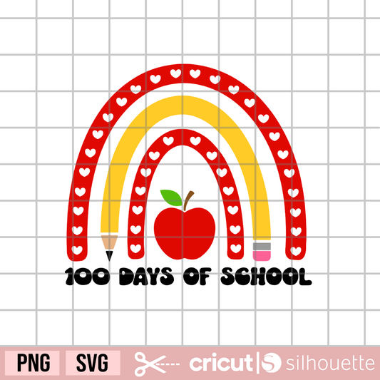 100 Days of School rainbow svg, teacher rainbow svg, teacher apple svg, pencil rainbow svg, School svg, students svg, Classroom svg, No. 2 pencil svg, Free svg