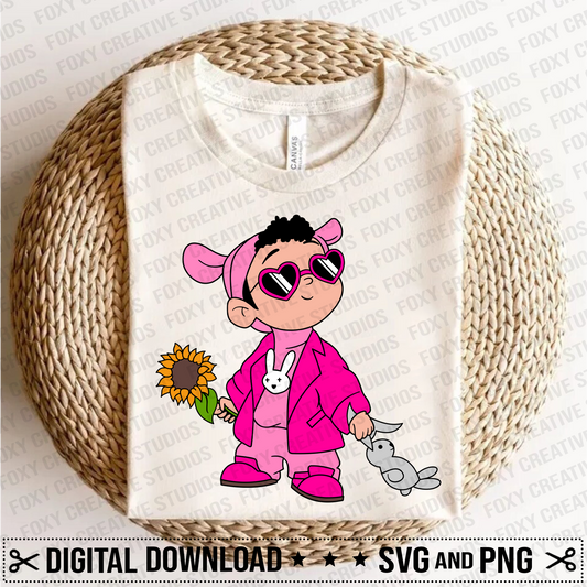 Rabbit svg, baby benito svg, sad heart svg, sunflower svg, conejo malo svg, Digital Download