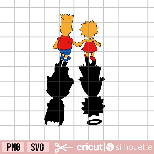 Brother And Sister for Life Svg, Devil and Angel Svg, Family svg, angel svg, devil bart svg, best friends svg, lisa and bart svg, brotherhood svg, sisterhood svg