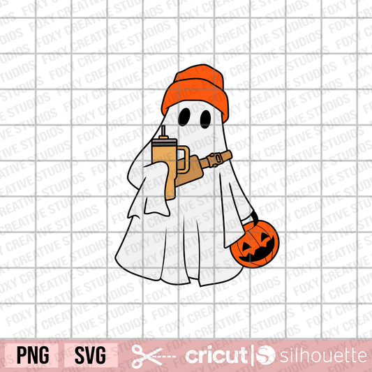 Boo Jee Ghost svg, Halloween svg, Ghost with Beanie Hat svg, Jack o lantern pumpkin bucket svg, Spooky Ghost svg, Trendy ghost, popular ghost