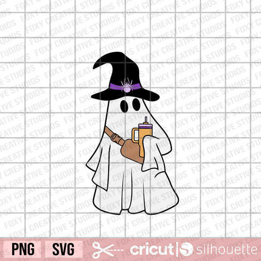 Boo Jee Ghost svg, Halloween svg, Ghost with Witch Hat svg, spider svg, Tumbler svg, Belt bag Ghost svg, Trendy ghost, popular ghost