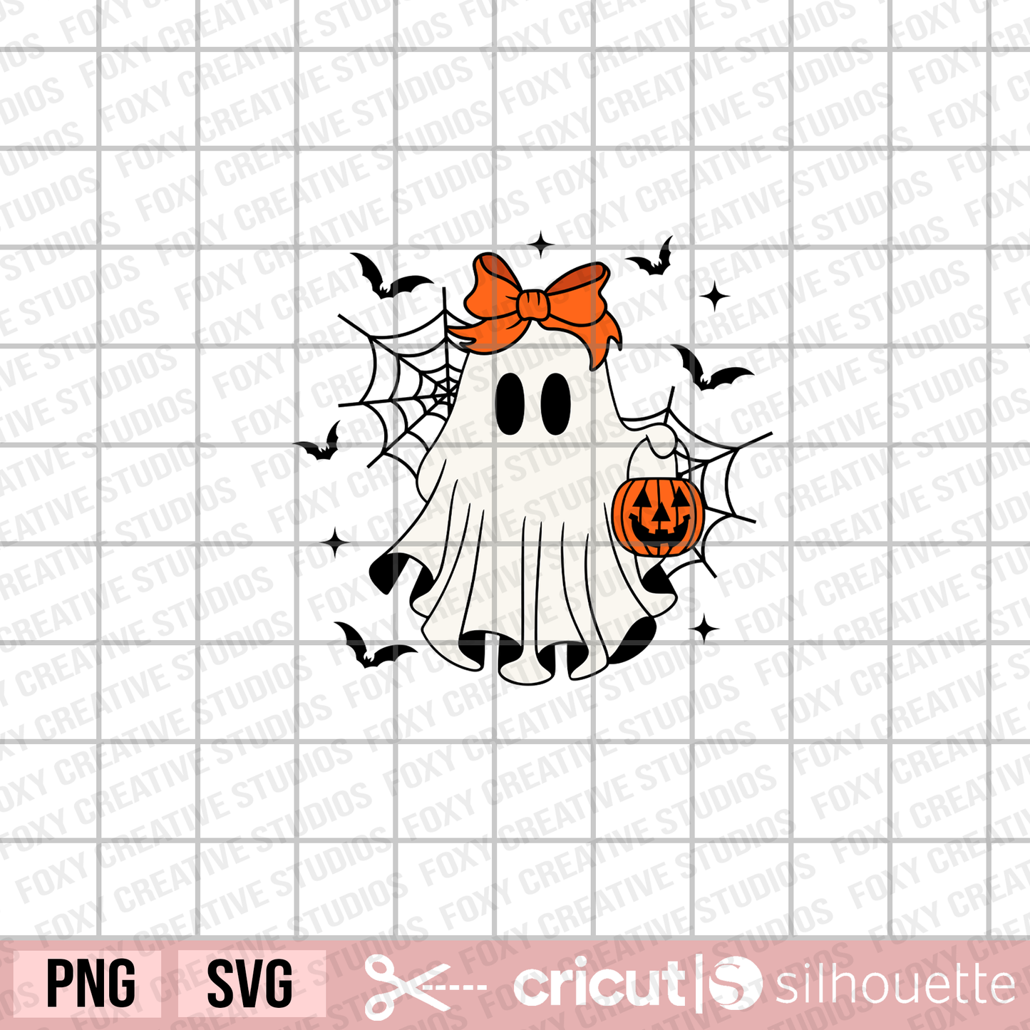 Ghost coquette bow svg, Halloween svg, ghost svg, jack o lantern pumpkin svg, trick or treat svg, Trendy Halloween ghost