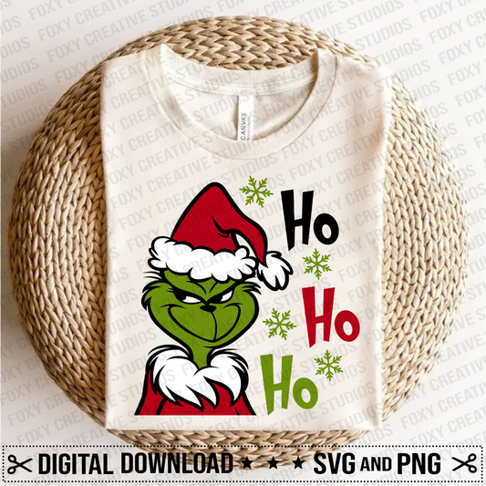 Ho Ho Ho svg, Christmas svg, Santa Clause svg, Snowflakes svg, Merry Grinchmas svg, grouchy svg
