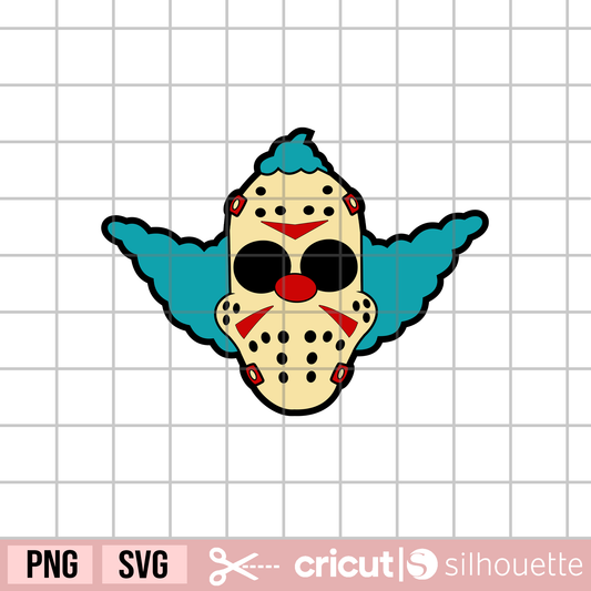 Krusty Clown svg, Jason svg, pennywise svg, hockey mask svg, killer clown svg, krusty clown jason svg, horror svg, Halloween svg