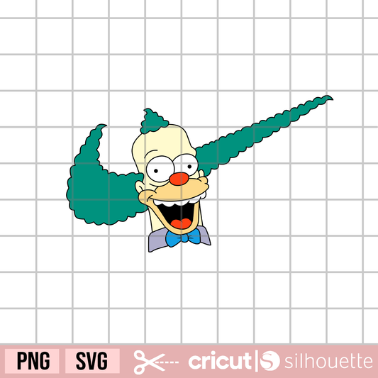 Krusty clown svg, just do it svg, krusty clown clipart, krusty clown just do it svg, funny clown svg