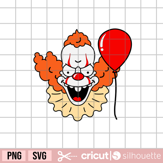 Krusty clown svg, Clown It svg, pennywise svg, killer clown svg, horror svg, Halloween svg, you'll float too svg, red balloon svg, scary clown svg
