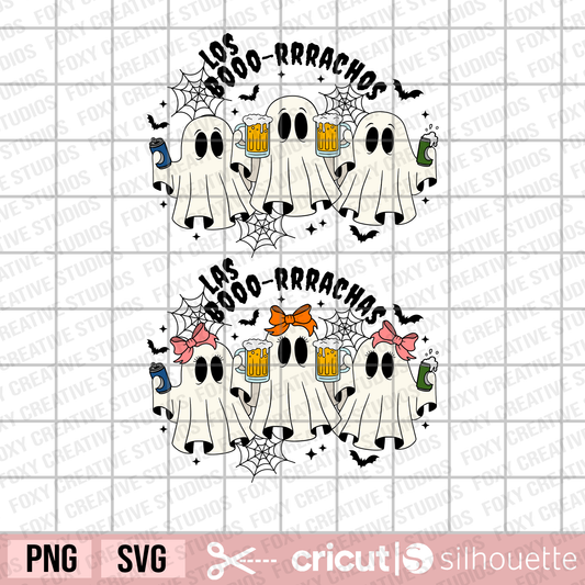 Las Boo Rrachas Ghost svg, Los Boo Rrachos ghost svg, Latino clipart, Mexican clipart, ghost svg, Halloween svg, drunk ghost svg, beer drinking ghost svg