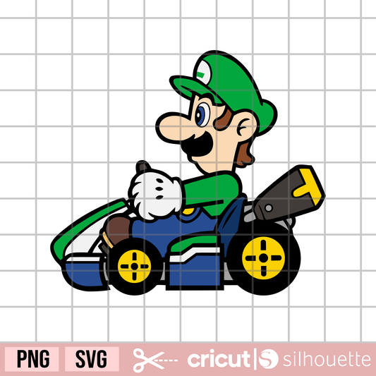 Racing go kart luigi svg, hero svg, Digital Download, princess peach svg, speed racing svg, racetrack svg