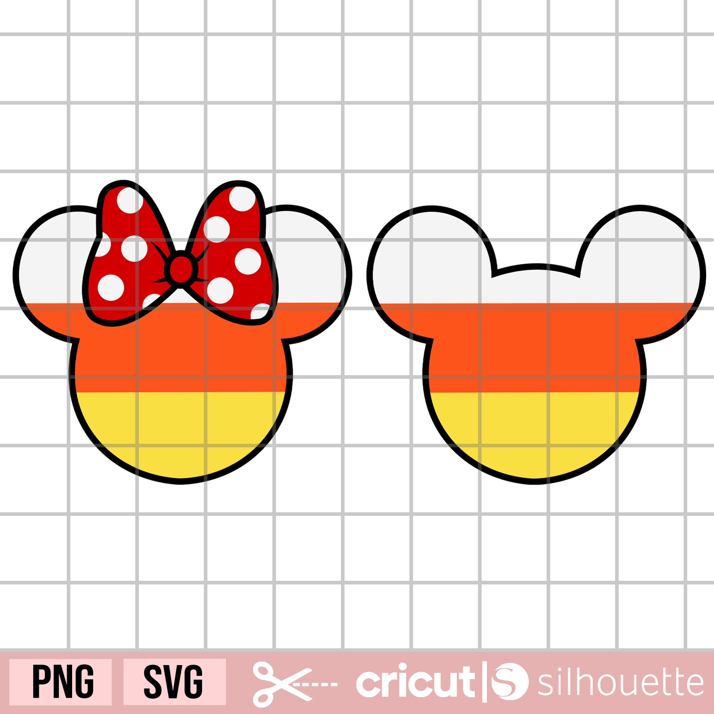 Candy Corn Mouse Head svg, Halloween mouse head svg, Halloween svg, Halloween candy svg, minnie bow svg, mouse head svg, candy corn minnie svg