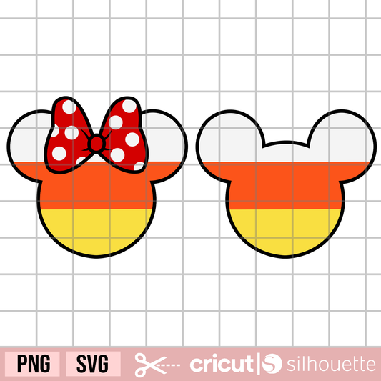 Candy Corn Mouse Head svg, Halloween mouse head svg, Halloween svg, Halloween candy svg, minnie bow svg, mouse head svg, candy corn minnie svg