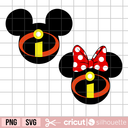 The Incredibles svg, mouse head svg, Family trip svg, Magic castle svg, minnie incredibles svg, hero svg, crime fighter svg