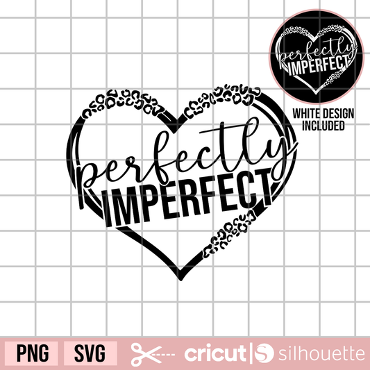 Perfectly Imperfect svg, perfectly imperfect heart svg, heart doodle svg, leopard spots svg, Positive quotes svg, mental health quotes svg, self-love quotes svg