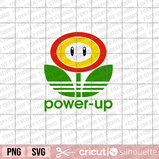 Power Up Flower svg, mario flame flower svg, Fire Flower svg, mario svg, cartoon svg