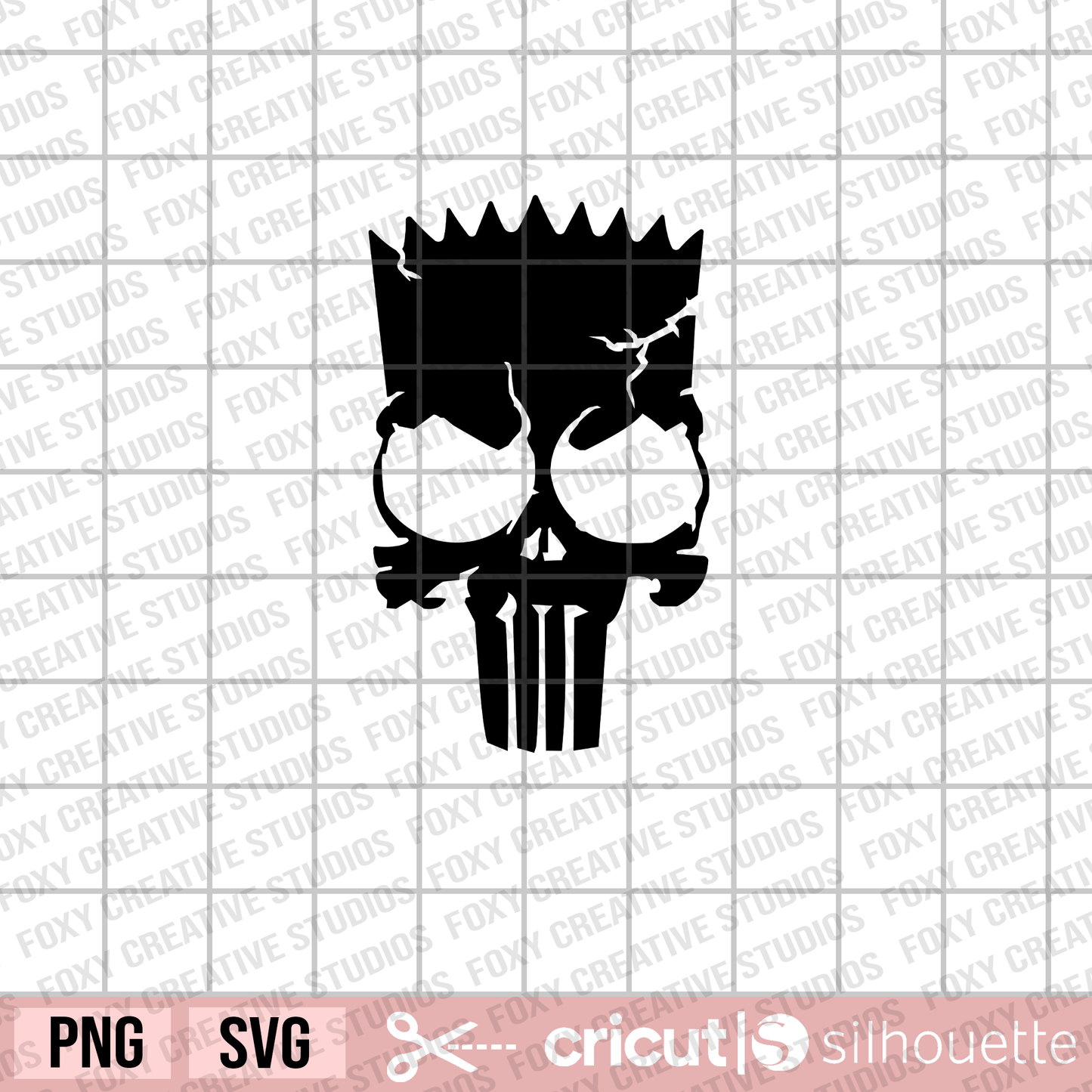 Punisher bart svg, bart punisher skull svg, punisher skull svg, bart svg, cartoon svg