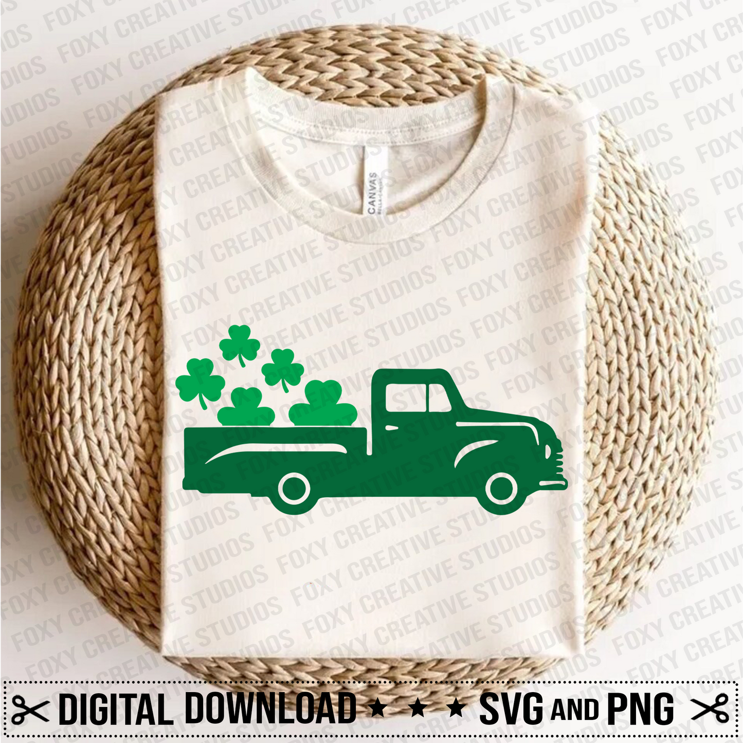 St. Patrick's Day truck svg, St. Patrick's Day svg, clover svg, clover truck svg, green truck svg, free svg, Digital Download