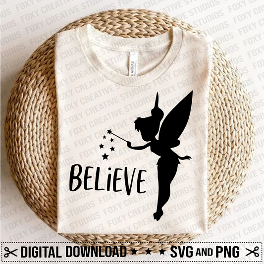 tinkerbell believe svg, tinkerbell face svg, tinkerbell silhouette svg, fairy svg, fairy dust svg, free svg, magic wand svg, neverland svg