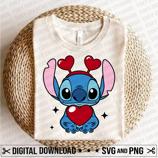 Valentine stitch svg, Valentine's Day svg, Valentine Stitch Heart svg, Cupid stitch svg, Stitch holding heart svg, Digital Download