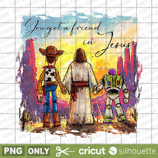 You've Got a Friend in Jesus png, faith designs, Jesus Christ png, toy story png, sheriff woody png, buzz lightyear png