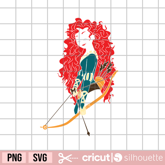 Princess svg, Princess gown svg, free svg, brave svg, Archery svg, bow and arrow svg, merida svg, bear svg